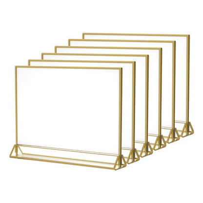 NIUBEE 8.5x11 Acrylic Sign Holder,Picture Frame,Wedding Table Numbers,6pack - size: 8.5x11", style: Horizontal