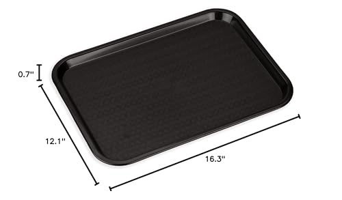 Carlisle Cafe Tray, Fast Food Restaurant Tray, 12 x 16, 1 Ct, Black - color: Black, size: 0.7" x 0.5" x 0.3"