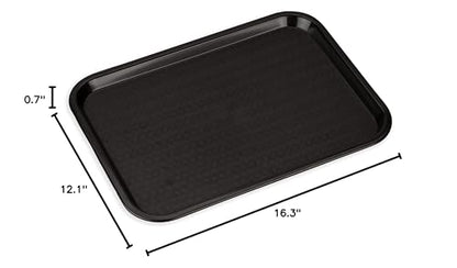 Carlisle Cafe Tray, Fast Food Restaurant Tray, 12 x 16, 1 Ct, Black - color: Black, size: 0.7" x 0.5" x 0.3"