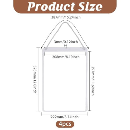 4 Pcs Business Retail Hanging Sign Holder 12.8x8.7 Inch Retail Display Sign Holder Advertising Sign Holders Clear Poster Frame for Store Supermarket Restaurant Office Exhibition Mall, White