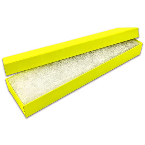 TheDisplayGuys 25 Cardboard Jewelry Gift Boxes with Inserts - Neon Yellow - color: Neon Yellow