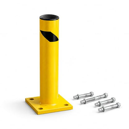 Crowd Control Warehouse Trafford 24-Inch Yellow Powder-Coated Steel Bollard - size: 24 inches