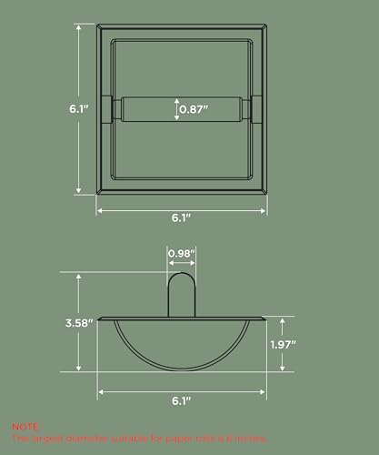 FORIOUS Recessed Toilet Paper Holder for Mega Rolls, Oil Rubbed Bronze - color: Oil Rubbed Bronze