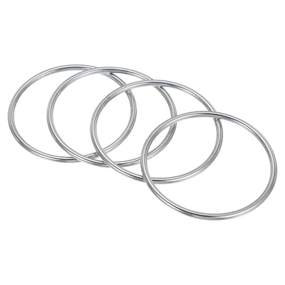 PATIKIL 3.1" Metal O Ring, 4 Pcs Heavy Duty 304 Stainless Steel O Rings Welded Round Rings for DIY Crafts Hardware Belt Dog Leash Macrame, 4x80mm - size: 4x80mm