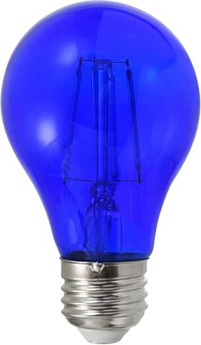 LEDVANCE Sylvania LED Blue Glass Filament A19 Light Bulb, Efficient 4.5W, 40W Equivalent, Dimmable, E26 Medium Base - 1 Pack (40304) - color: Blue, size: 1 Count (Pack of 1)