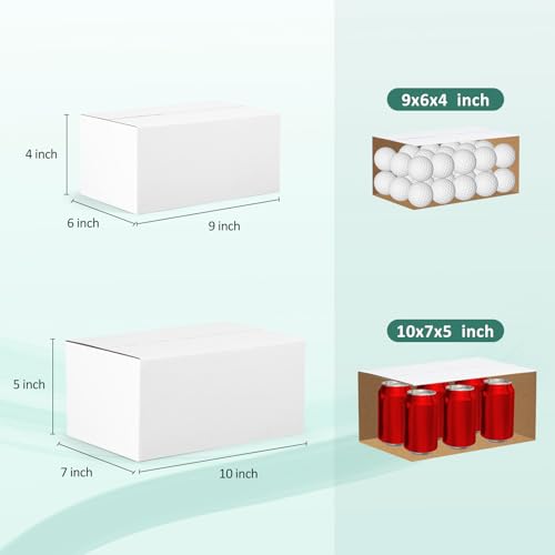 Eupako 30 Pack Small Shipping Boxes Assorted Sizes, 9x6x4 & 10x7x5, 15 PCS Each, White Corrugated Box Mailers, Cardboard Boxes for Packaging Small Business, Mailing - color: White, size: 9x6x4 & 10x7x5 Inches