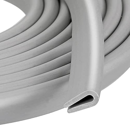 Tondiamo, Rubber U Channel Edge Trim, Door Seal Strip - color: Gray, size: 20 Feet,1/16 Inch