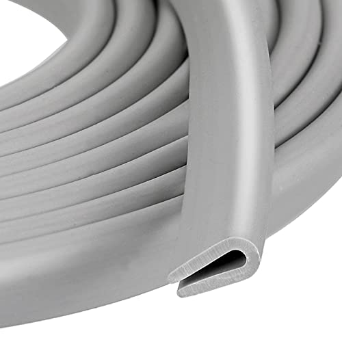 Tondiamo, Rubber U Channel Edge Trim, Door Seal Strip - color: Gray, size: 20 Feet,1/16 Inch