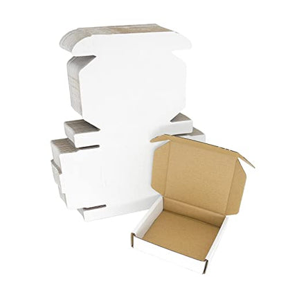 4x4x1 Shipping Box, Mailing Boxes White Gift Boxes with Lids Flat Packaging Corrugated Cardboard Box Cute Cheap Mini Jewelry Literature Mailer for Small Business, 25 Pack - size: 4"x4"x1", style: 25 Pack - White