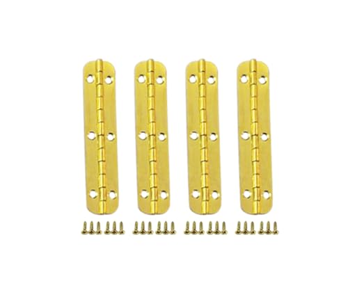 QCAA Solid Brass 180 Degrees Small Piano Hinge Wooden Jewery Box Hinge, Cabinet Closet, 2.36" x 0.5", Vibrated Brass, 4 Pack, Made in Taiwan - color: Vibrated Brass, size: 60mm - 4 Pack