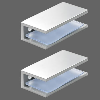 Alise Glass Shelf Brackets, Fits 8–12 mm Glass for Shower Use, 2 Pack - color: White