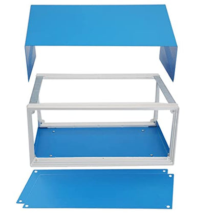 Electronic Enclosure Junction Box Blue Metal Enclosure Case Project Box - size: 9.65" x 7.48" x 4.33"