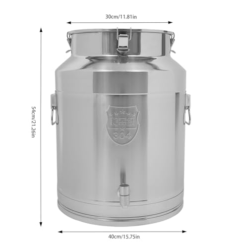 Thickened Stainless Steel Milk Can Large Liquid Container Storage,Stainless Steel Milk Bucket With Faucet, Sealing Lid and Carry Handle,for Wine, Oil Storage Transport (64L/16.90Gal) - size: 64L/16.90Gal