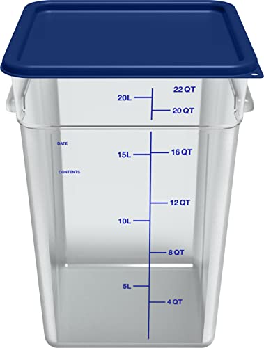 Carlisle FoodService Products Squares Square Food Storage Container with Stackable Design for Catering, Buffets, Restaurants, Polycarbonate (Pc), 22 Quarts, Clear