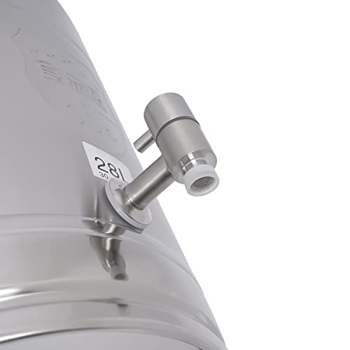 304 Stainless Steel Milk Bucket With Faucet, Large Liquid Container Storage,Milk Bucket With Sealing Lid and Carry Handle,for Wine, Oil Storage Transport (28L/7.4 Gal,w/Faucet) - size: 28L/7.4 Gal,w/Faucet