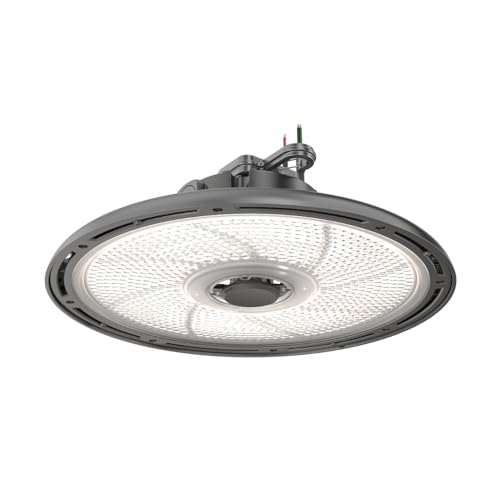 Lithonia Lighting REBL Round High Bay LED Light, 24,000/27,000/30,000 Adjustable Lumen Output, 3500K/4000K/5000K Switchable White Color Temperature, Work Light, UVOLT 120-347V, 14.6" x 7.7", Bronze - color: UVOLT Bronze, size: 14.6" x 7.7" | 24,000-30,000