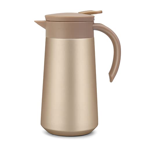 GearRoot 28oz Small Coffee Carafe Insulated Coffee Pot, Gold - color: Golden
