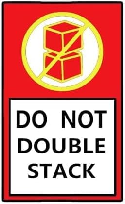 Do Not Double Stack Shipping Labels, 300pcs per Roll, Red, 3 X 5 inch, Fragile Stickers, Shipping Warning Labels