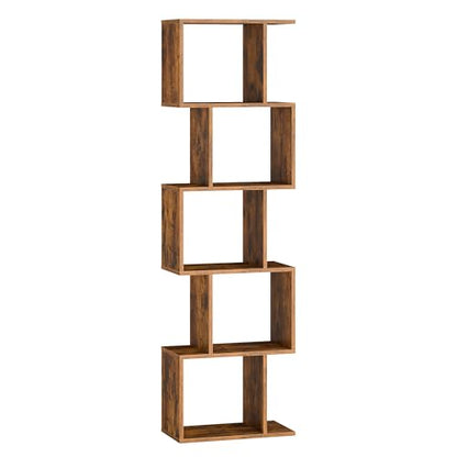 VASAGLE 5-Tier Bookcase, Open Storage, 15.7 x 9.4 x 62.8 Inches - color: Rustic Brown, style: 5-Tier (15.7"W)