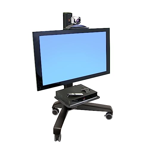 Ergotron – Neo-Flex Mobile MediaCenter VHD, Rolling Computer Cart – for Heavy Monitors or TVs Up to 75 Inches, 50 to 90 lbs – Black - size: 50-90 lbs