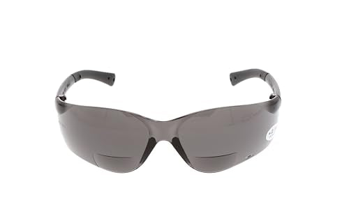 MCR Safety BKH25G Bearkat Glasses, Gray Lens - color: Gray Lens, size: 2.5 Diopter