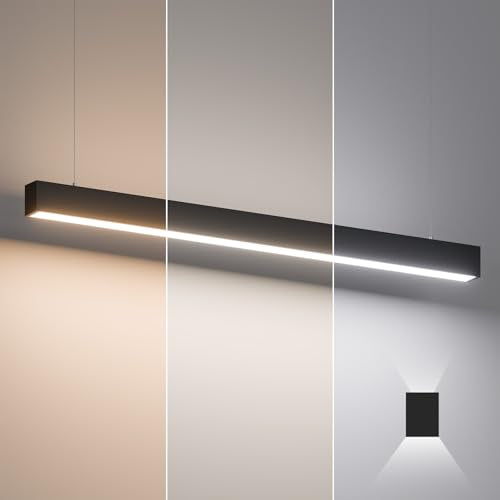 4FT LED Linear Lights 50/45/40/35/30W Up and Down Light, 3000K/4000K/5000K - color: Black, size: 4FT1P