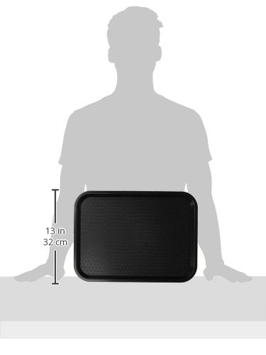 Winco 12" x 16" Black Fast Food Plastic Tray - color: Black, size: 12" x 16"