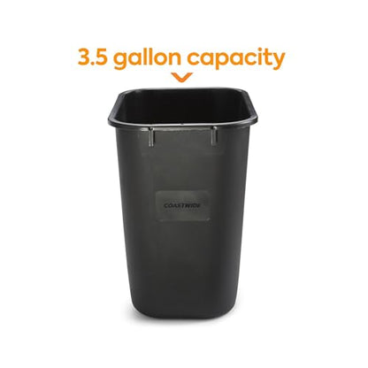 COASTWIDE Professional Indoor Trash Can Without Lid, Black, 3.5 Gal - color: Black, size: 3.5 Gal., style: 2 Pack