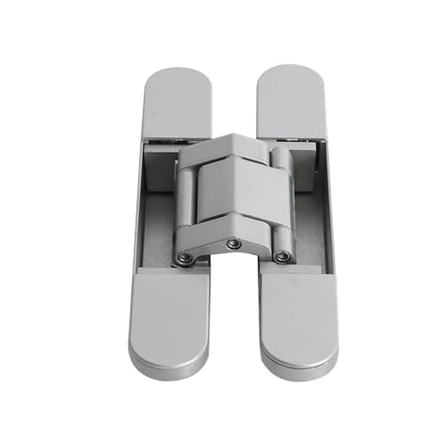 4-Pack 6 inch Hidden Door Hinges Heavy Duty Silver, Invisible Concealed Hinges Zinc Alloy 6''x 2.5''x1Inch, 180 Degree Swing Hinge, 3 Way Adjustable Hinge with Pins and Screws - color: Silver, size: 6 Inch