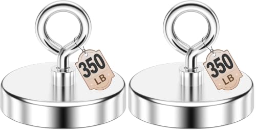 FINDMAG 350 LBS Fishing Magnet, 2 Inch Strong Neodymium Magnet (Pack of 2) - size: 2.00 inches (50mm) (Pack of 2)