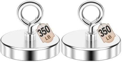 FINDMAG 350 LBS Fishing Magnet, 2 Inch Strong Neodymium Magnet (Pack of 2) - size: 2.00 inches (50mm) (Pack of 2)
