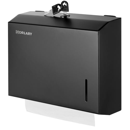Gorlary Commercial Paper Towel Dispenser Wall Mount, Matte Black - color: Black, size: 200 Sheets – Small