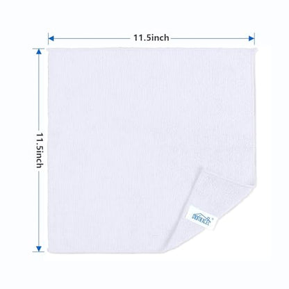 HOMEXCEL 100PK Microfiber Cleaning Cloth, Cleaning Rag for Home, 11.5x11.5 - color: White