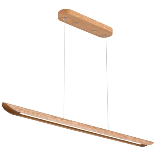 71" 40W Wood LED Linear Pendant Light Fixture,Dimmable Pool Table Island Lights,Modern Linear Hanging Chandeliers,for Dining Room Kitchen Island,Pool Table Lights,Natural Wood Color - color: Natural, size: 71IN