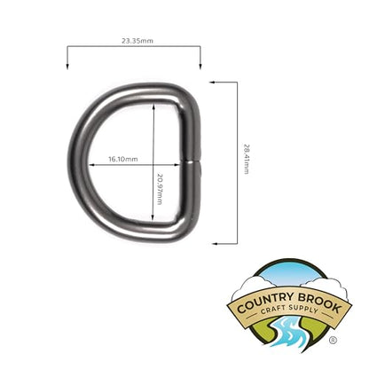 Country Brook Design - Welded D-Rings (3/4 Inch) - color: Gunmetal, size: 25 (Pack of 1)