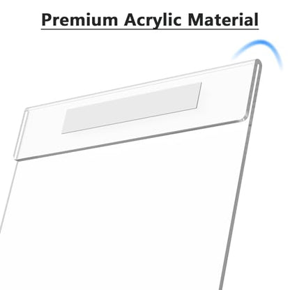 MaxGear Acrylic Sign Holder 11 x 17 Wall Mount with Tape, 6 Pack, Vertical - size: 11"x17"-6Pack