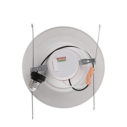 Commercial Electric 5/6 in. Matte White Integrated LED Recessed Trim 5-Ways (12-Pack)