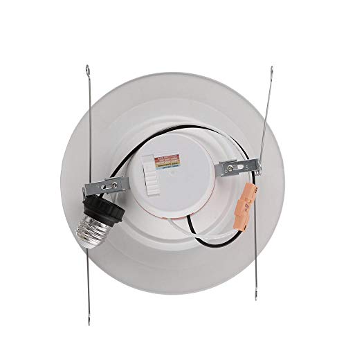 Commercial Electric 5/6 in. Matte White Integrated LED Recessed Trim 5-Ways (12-Pack)