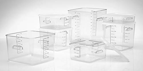 Rubbermaid Commercial Products Space Saving Square Food Storage Container 22 Quart Clear for Kitchen/Sous Vide/Meal Prep - size: 22 Qt., style: Container