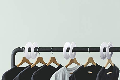 20 Pack Clothing Rack Size Dividers, Wardrobe Round Hangers Label Closet Dividers with 1 Piece Marker Pen for Clothes Organization(White, Blank)