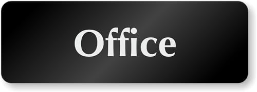 SmartSign Office Sign for Door or Wall, Easy Installation | 2" x 6" Black Diamond Plate Anodized Aluminum with Back Adhesive Tape, Made in USA - color: Office