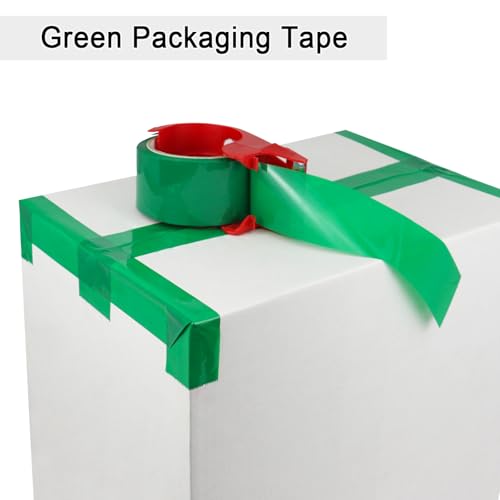BOMEI PACK Green Packing Tape, 1.88 inches Wide,60yds Length per roll, 6 Rolls Heavy Duty Packaging Tape for Shipping Packaging Moving Sealing, 2.5Mil Thick Green Packing Tape - color: green
