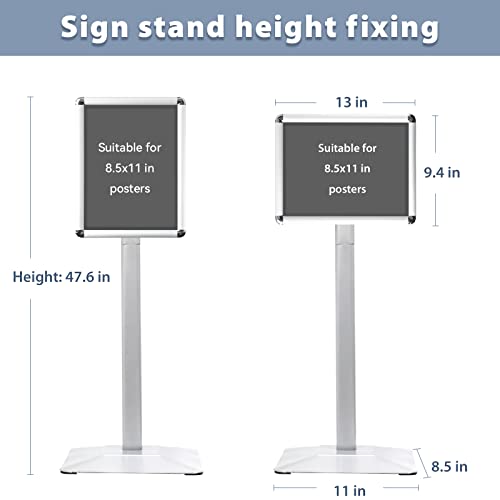8.5x11in Floor Sign Stand, Heavy Duty Sign Holder, Silver, 3 Pack