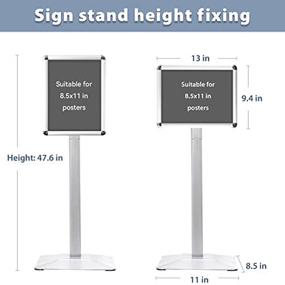 8.5x11in Floor Sign Stand, Heavy Duty Sign Holder, Silver, 3 Pack