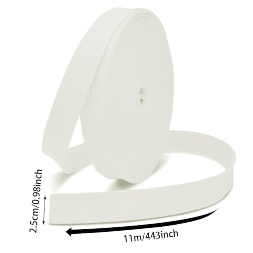 Woven Webbing Straps, 1 Inch Wide Polypropylene Webbing Tote Bags Leash Straps for Making Bag Handles, Dog Collars, Crafts Outdoor Supplies, 12 Yards White - color: Off-White, size: 12 Yards