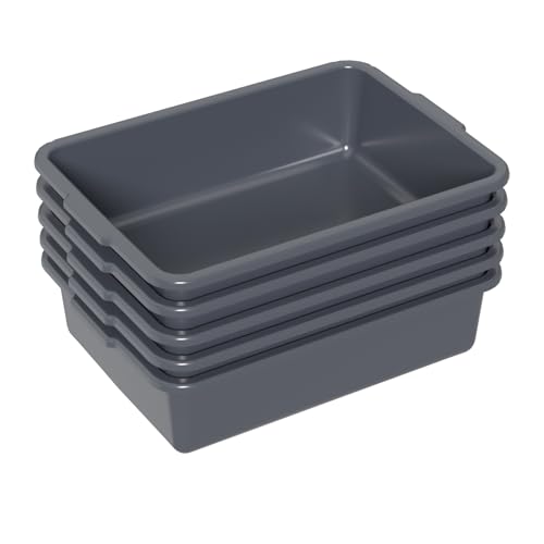 8 L Small Commercial Bus Tub, Plastic Wash Pan Basin, 5 Packs - size: 8 L without Lid