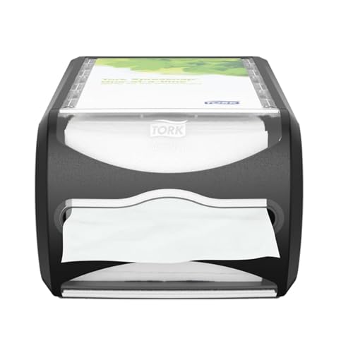 Tork Xpressnap Counter Napkin Dispenser Black N4, Versatile Design, Signature Range, 5.7" x 7.5" x 12.1", 6432000 - color: Licorice