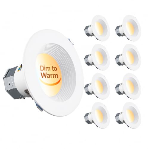 TORCHSTAR 8-Pack 6CCT 6 Inch LED Recessed Light Canless, Dim to Warm, White - color: White-Dim to Warm, size: 6 Inch