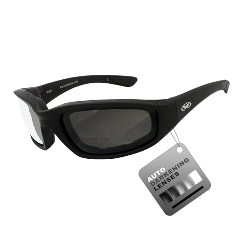 Global Vision Kickback Auto-Darkening Photochromic Bifocal Safety Glasses Clear to Smoke, Padded Frame, ANSI Z87.1 Certified - color: +2.0 Bifocal