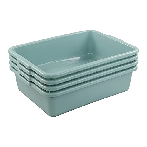 Xyskin 13 L Plastic Commercial Bus Tubs, Utility Tote Bus Box, 4-Pack - color: Mint Green